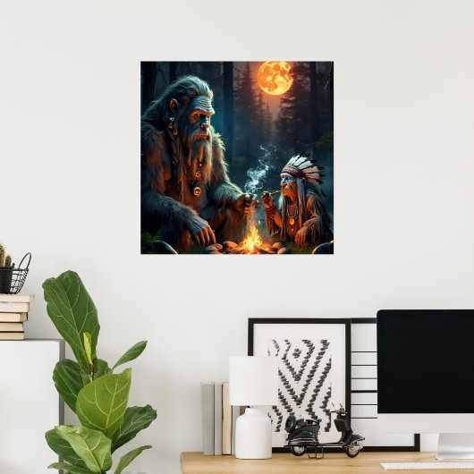 Bigfoot und Obermoonlit Forest Poster (Heimbüro)