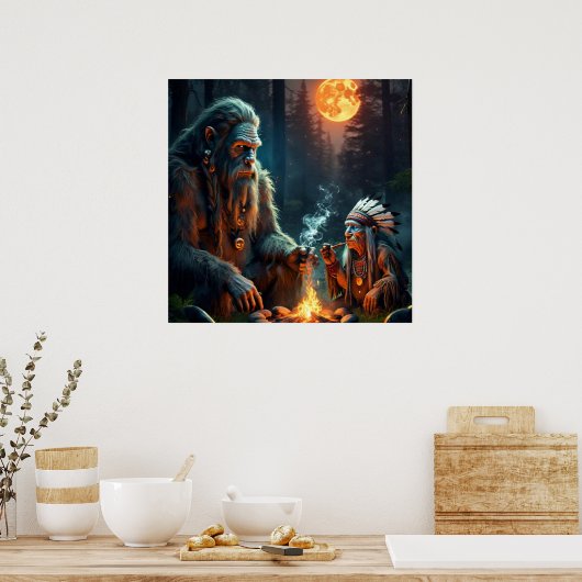 Bigfoot und Obermoonlit Forest Poster (Küche)