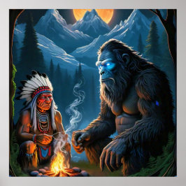 Bigfoot und Obermoonlit Forest Poster