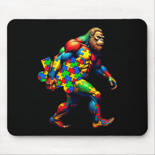 Bigfoot und Puzzle Piece Autism Awareness Day Auti Mousepad