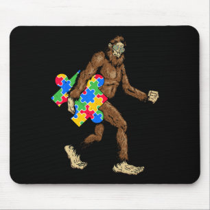 Bigfoot und Puzzle Piece Autism Awareness Day Auti Mousepad