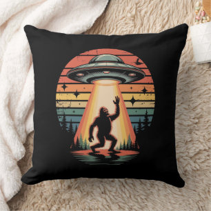 Bigfoot und UFO - Retro Alien Entführung Kissen