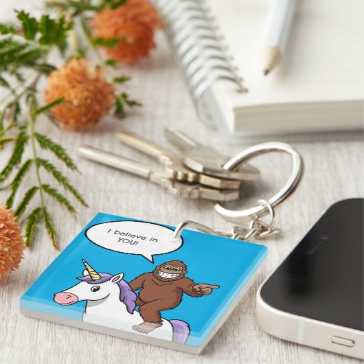 Bigfoot und Unicorn glauben an Sie Schlüsselanhänger (Vorderseite rechts)