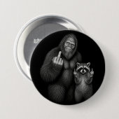 Bigfoot und Waschbär Stinkefinger Button (Vorne & Hinten)
