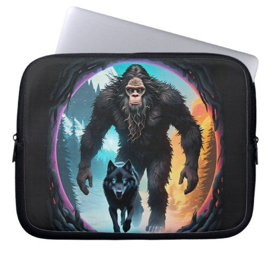 Bigfoot und Wolf Portal Laptopschutzhülle (Vorderseite)