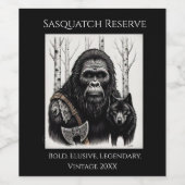 Bigfoot und Wolf Weinetikett (Einzelnes Label)