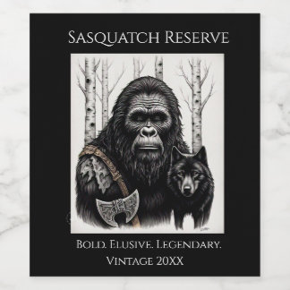 Bigfoot und Wolf Weinetikett