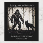 Bigfoot und Wolf Weinetikett (Einzelnes Label)