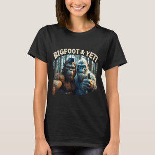 Bigfoot und Yeti Selfie Kryptid Squatch Jäger T-Shirt
