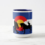 Bigfoot, Unicorn und Jackalope Zweifarbige Tasse (Mittel)