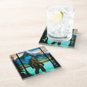 Bigfoot-Untersetzer Glasuntersetzer (Schrägansicht)