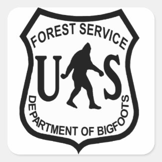 Bigfoot US Forest Service Quadratischer Aufkleber