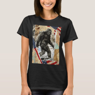 Bigfoot USA amerikanische Flagge Sasquatch patriot T-Shirt
