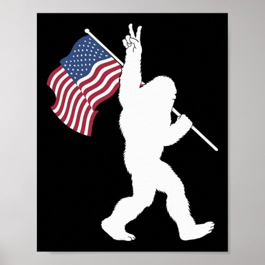 Bigfoot Usa Flag  Poster (Vorne)
