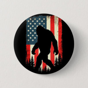 Bigfoot USA-Flagge patriotisch vierter Juli Button