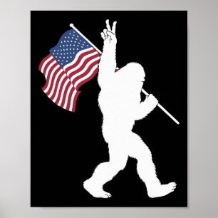 Bigfoot USA-Flagge Poster