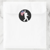 Bigfoot USA-Flagge Runder Aufkleber (Tasche)