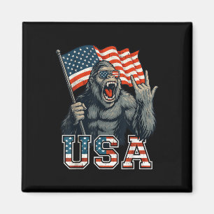 Bigfoot Usa Sasquatch 4. Juli Amerikanische Flagge Magnet