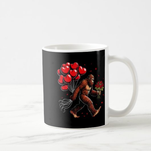 Bigfoot Valentines Day Funny Sasquatch Hearts Love Kaffeetasse (Rechts)