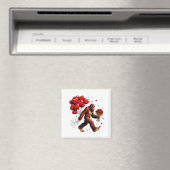 Bigfoot Valentines Day Funny Sasquatch Hearts Love Magnet (In Situ (Geschirrspüler))