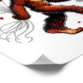 Bigfoot Valentines Day Funny Sasquatch Hearts Love Poster (Ecke)