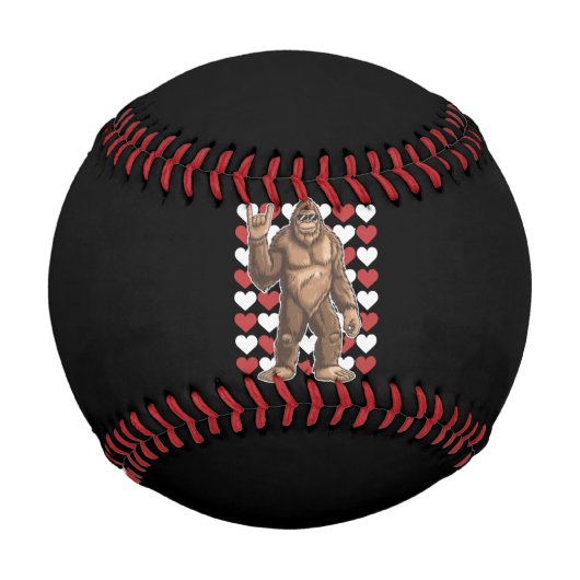 Bigfoot Valentinstag Funny Hearts Sasquatch Liebe Baseball (Vorderseite)