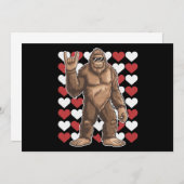 Bigfoot Valentinstag Funny Hearts Sasquatch Liebe Einladung (Vorne/Hinten)