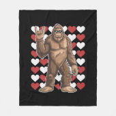 Bigfoot Valentinstag Funny Hearts Sasquatch Liebe Fleecedecke (Vorderseite)
