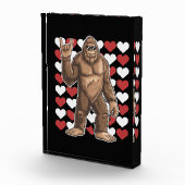 Bigfoot Valentinstag Funny Hearts Sasquatch Liebe Fotoblock (Rechts)