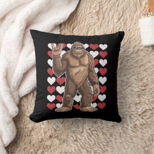 Bigfoot Valentinstag Funny Hearts Sasquatch Liebe Kissen