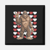 Bigfoot Valentinstag Funny Hearts Sasquatch Liebe Magnet (Vorne)