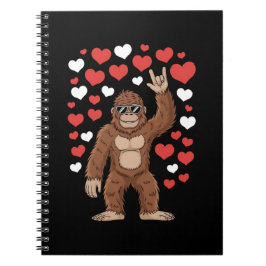 Bigfoot Valentinstag Funny Hearts Sasquatch Notizblock