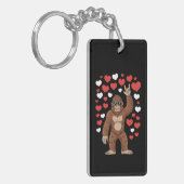 Bigfoot Valentinstag Funny Hearts Sasquatch Schlüsselanhänger (Vorderseite links)