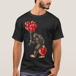 Bigfoot Valentinstag Funny Sasquatch Hearts Liebe T-Shirt