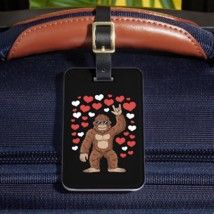Bigfoot Valentinstag Lustige Herzen Sasquatch Gepäckanhänger
