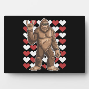 Bigfoot Valentinstag Lustige Herzen Sasquatch Lieb Fotoplatte