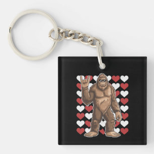 Bigfoot Valentinstag Lustige Herzen Sasquatch Lieb Schlüsselanhänger