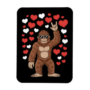 Bigfoot Valentinstag Lustige Herzen Sasquatch Magnet