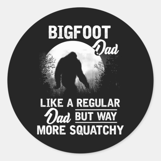 Bigfoot Vater Funny Sasquatch Bigfoot Fathers Day Runder Aufkleber (Vorderseite)