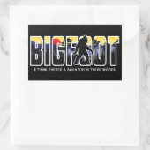 Bigfoot Versteck im Wald, Wild Expedition Rechteckiger Aufkleber (Tasche)