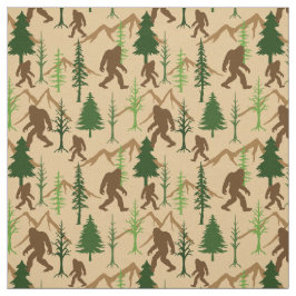 Bigfoot Verstecken im Wald Sasquatch Gemustert Stoff