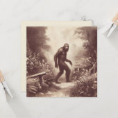 Bigfoot Vintag Illustration Folklore Karte (Vorderseite/Rückseite Beispiel)