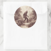 Bigfoot Vintag Illustration Folklore Runder Aufkleber (Tasche)