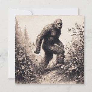 Bigfoot-Vintage-Illustration Folklore Karte