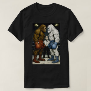 Bigfoot Vs Yeti, Boxmatch, A.I Comic Art T-Shirt