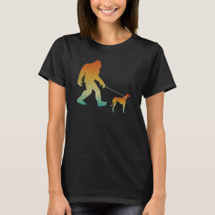 Bigfoot Walking Azawakh Funny Sasquatch Haustier H T-Shirt