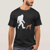 Bigfoot Walking Boxer Dog Thirt Sasquatch mit Bo T-Shirt (Vorderseite)