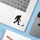Bigfoot Walking Chihuahua Aufkleber (Laptop mit iPhone)