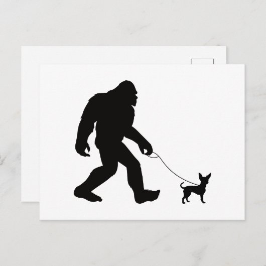 Bigfoot Walking Chihuahua Postkarte (Vorne/Hinten)