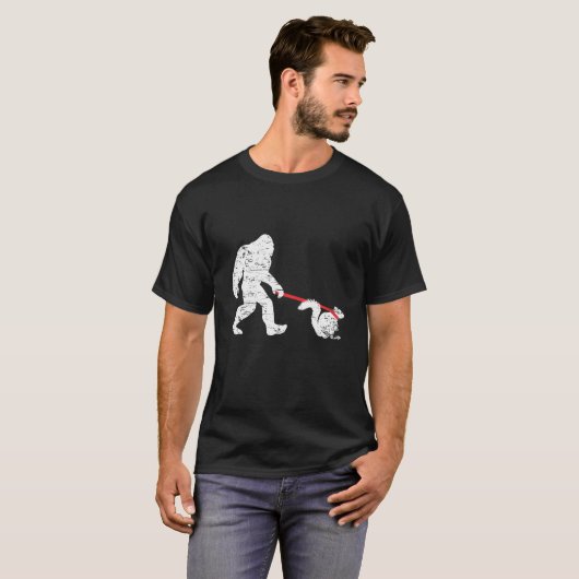 Bigfoot Walking Eichhörnchen Funny Sasquatch Fan T T-Shirt (Vorne ganz)